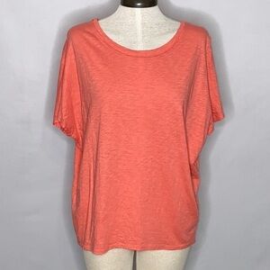 Chaser Dolman Burnout Oversized Tee in Coral - XS
